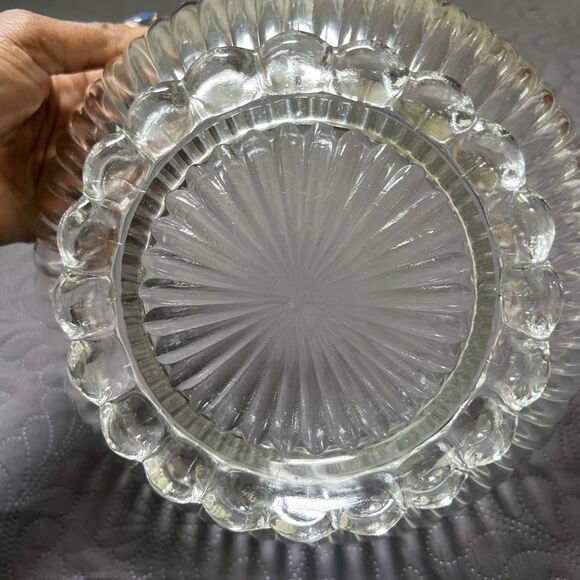 VTG Anchor Hocking: PATTERN AHC 37 - 9" VERTICAL RIB BALL FOOT SALAD BOWL Serve - Picture 5 of 6